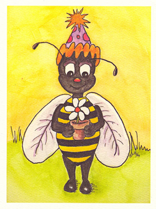 Buzzing by with a birthday hi Cards by Jacinta INK