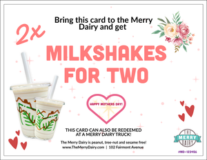 2x Milkshake with Mom Mothers Day Cone Cards!