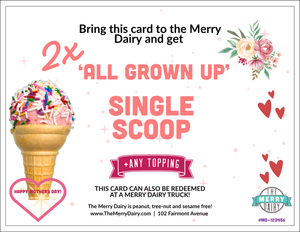 2x Single Scoop Cone with Mom Mothers Day Cone Cards!