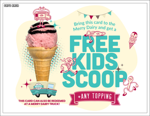 Kids cone + any topping Loot Bag Cards for right now!