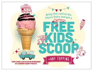 Kids cone + any topping Loot Bag Cards for right now!
