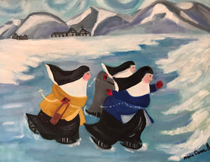 Nuns skating Billet Doux - Cards by Maria Connell