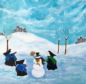 Nuns build a snowman Billet Doux - Cards by Maria Connell