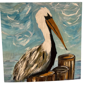 Pelican Sitting on the Dock Billet Doux - Cards by Maria Connell