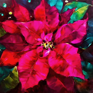 Pointsettia by Maria Connell Holiday Greeting Cards by Local Artists