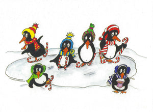 Penguin Skaters Christmas Cards by Jacinta INK