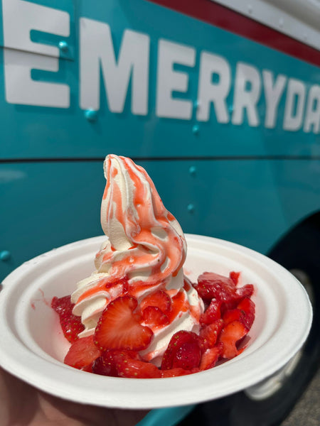 Strawberry Compote Soft Serve Sundae