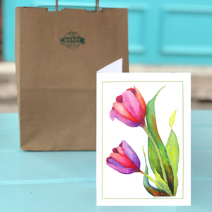 Two Tulips Cards of the Heart: Art by Becky Conrad